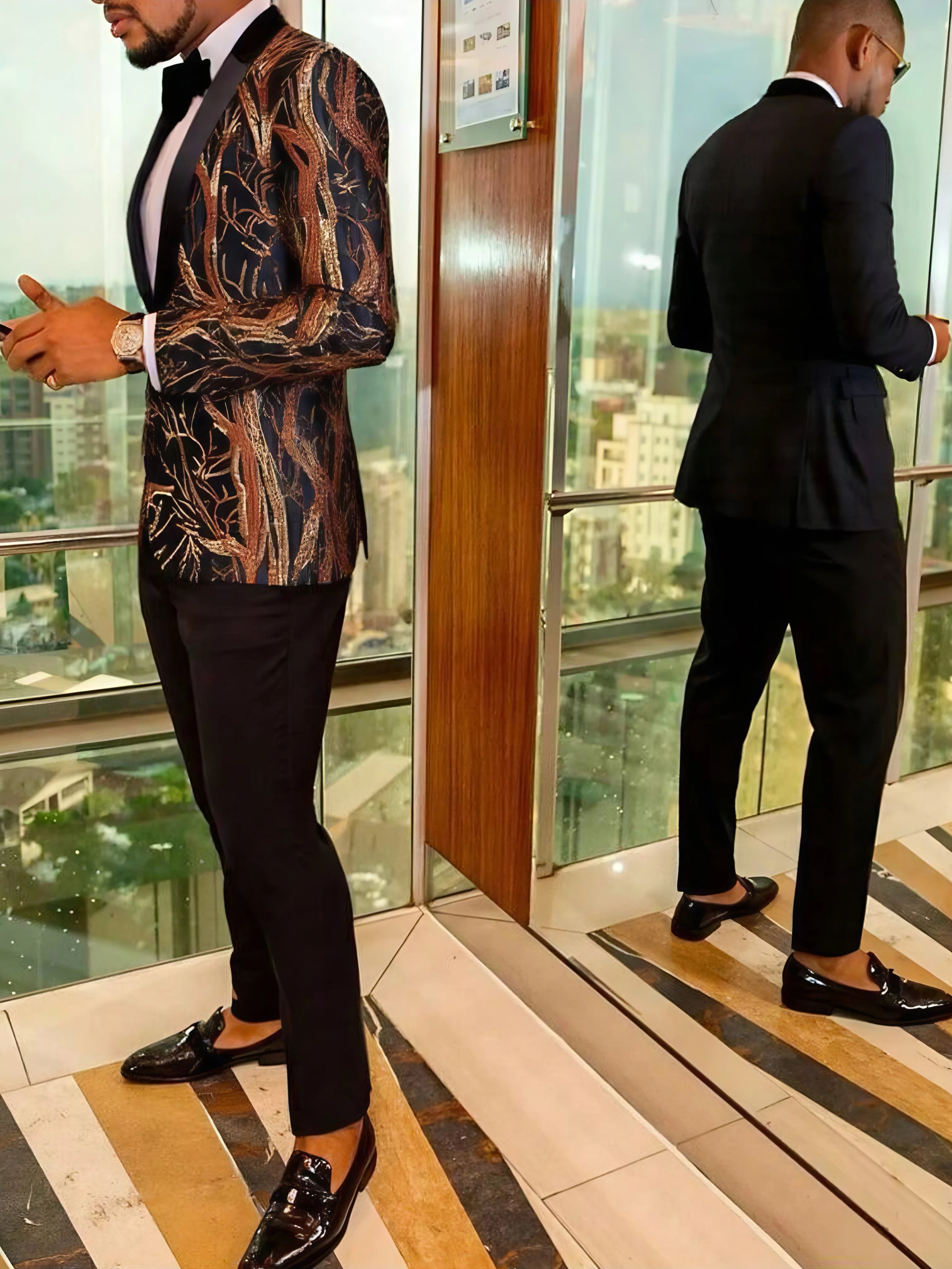 Formal Sequin Blazer Men